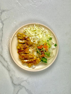 Taiwanese fried chicken on rice w/ orange glaze