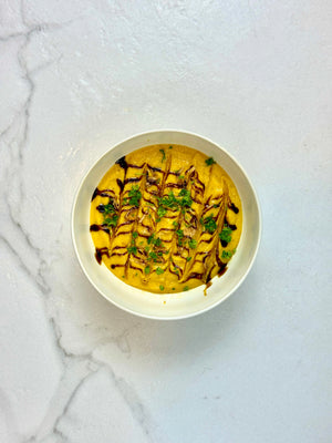 Carrot, parsnip & garlic soup