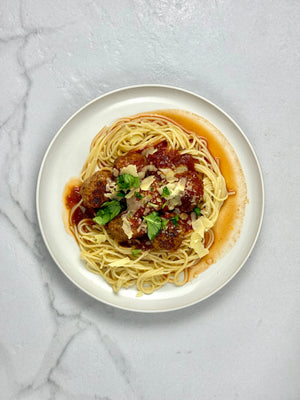 Spaghetti and meatballs