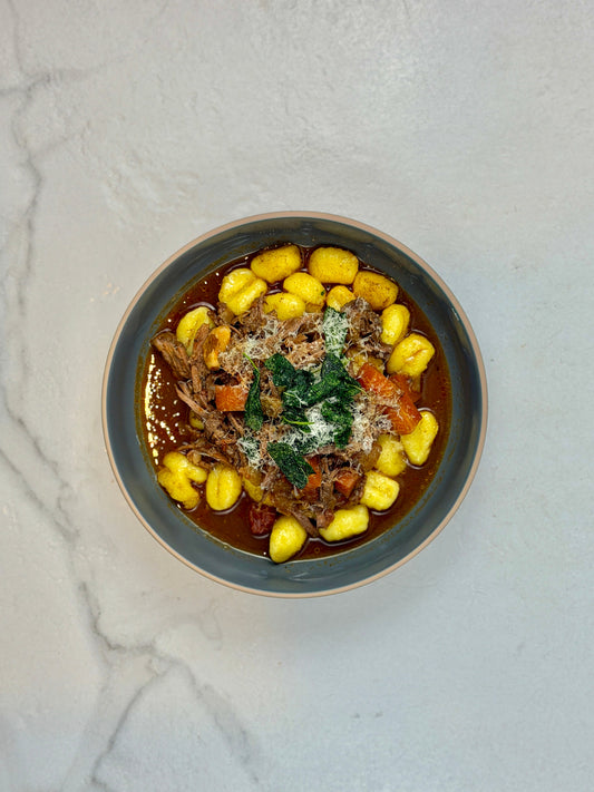 Beef ragu with brown butter gnocchi