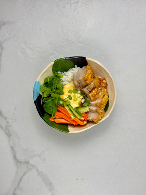 Crispy pork belly bahn mi bowl