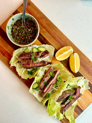 Crying tiger steak & rice cups