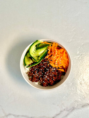 Peking beef on rice