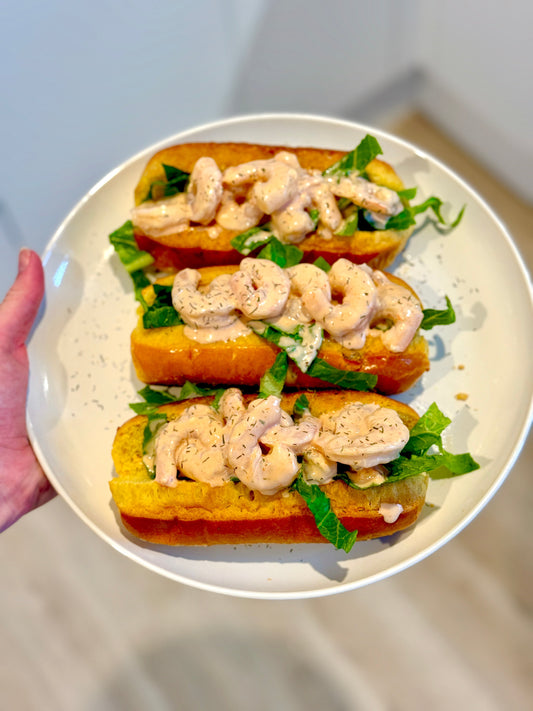Spicy prawn butter rolls