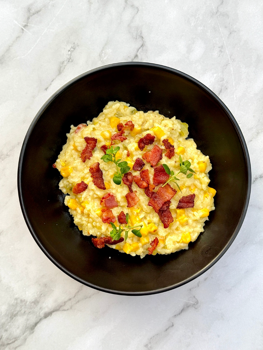 Corn & bacon risotto
