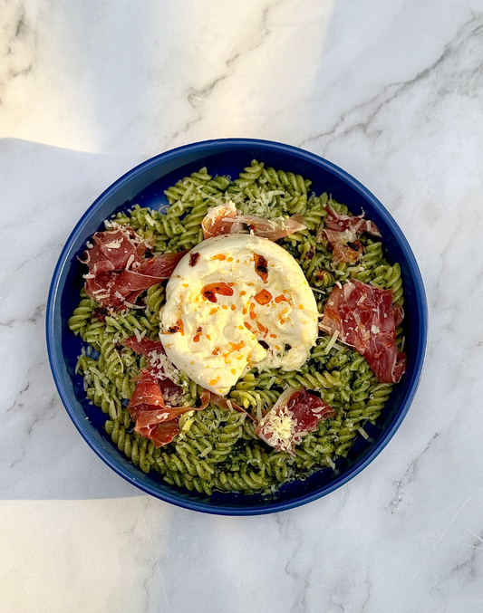 Spicy pesto cascatelli