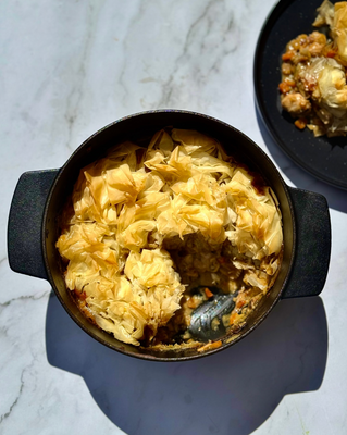 Chicken & leek pie