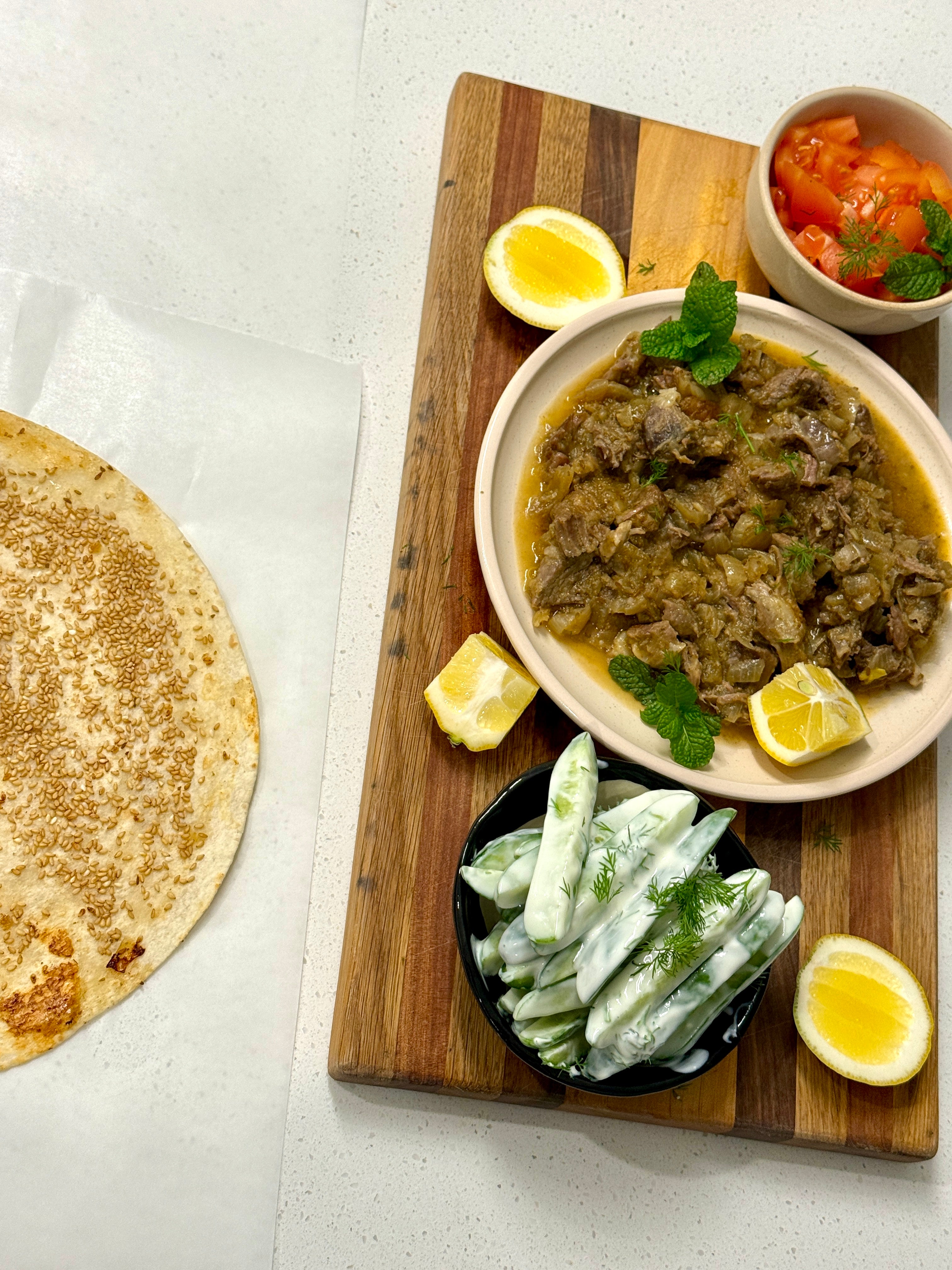 Sesame crusted lamb wraps