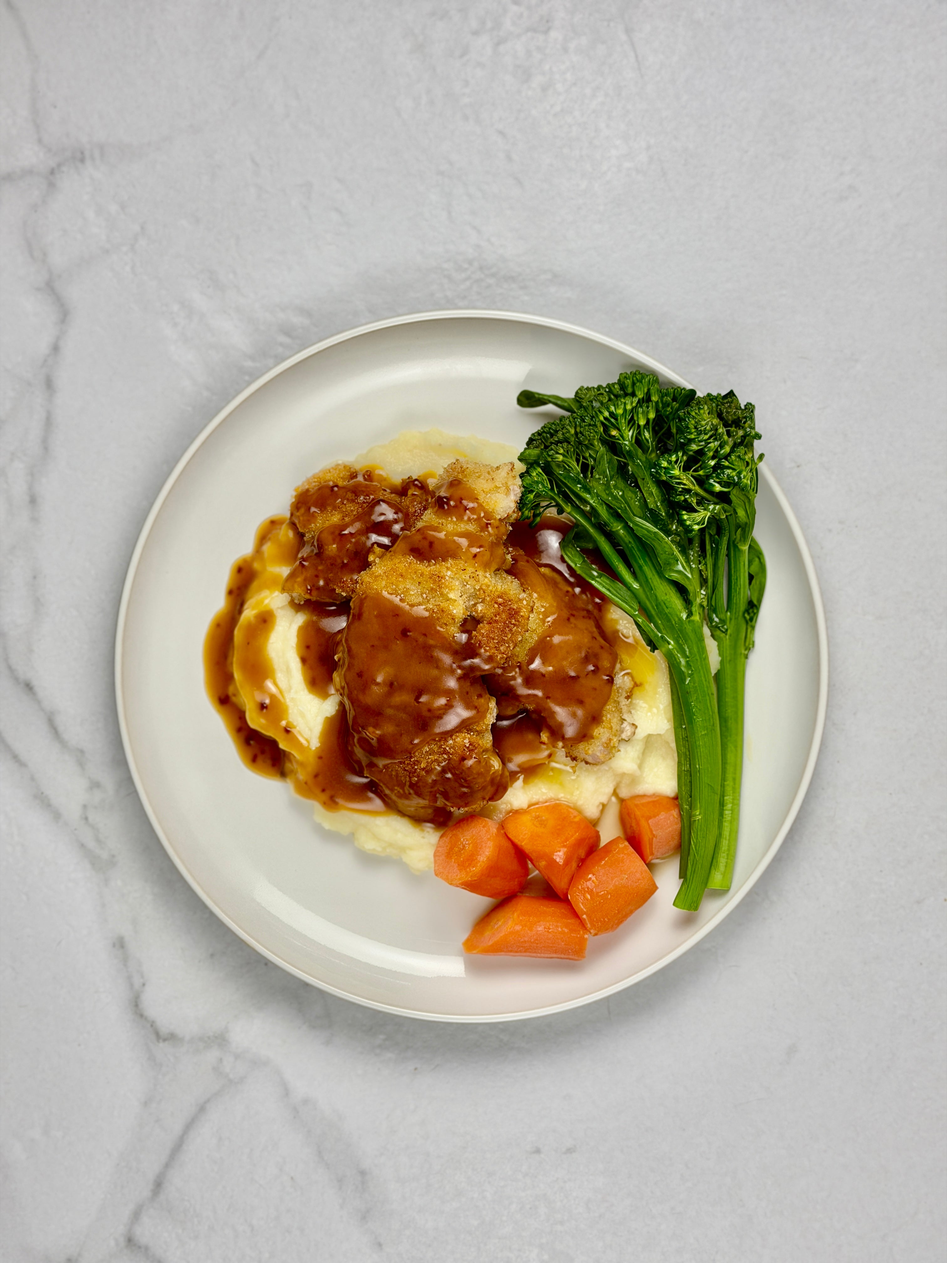 Pork schnitzel w/ parsnip mash