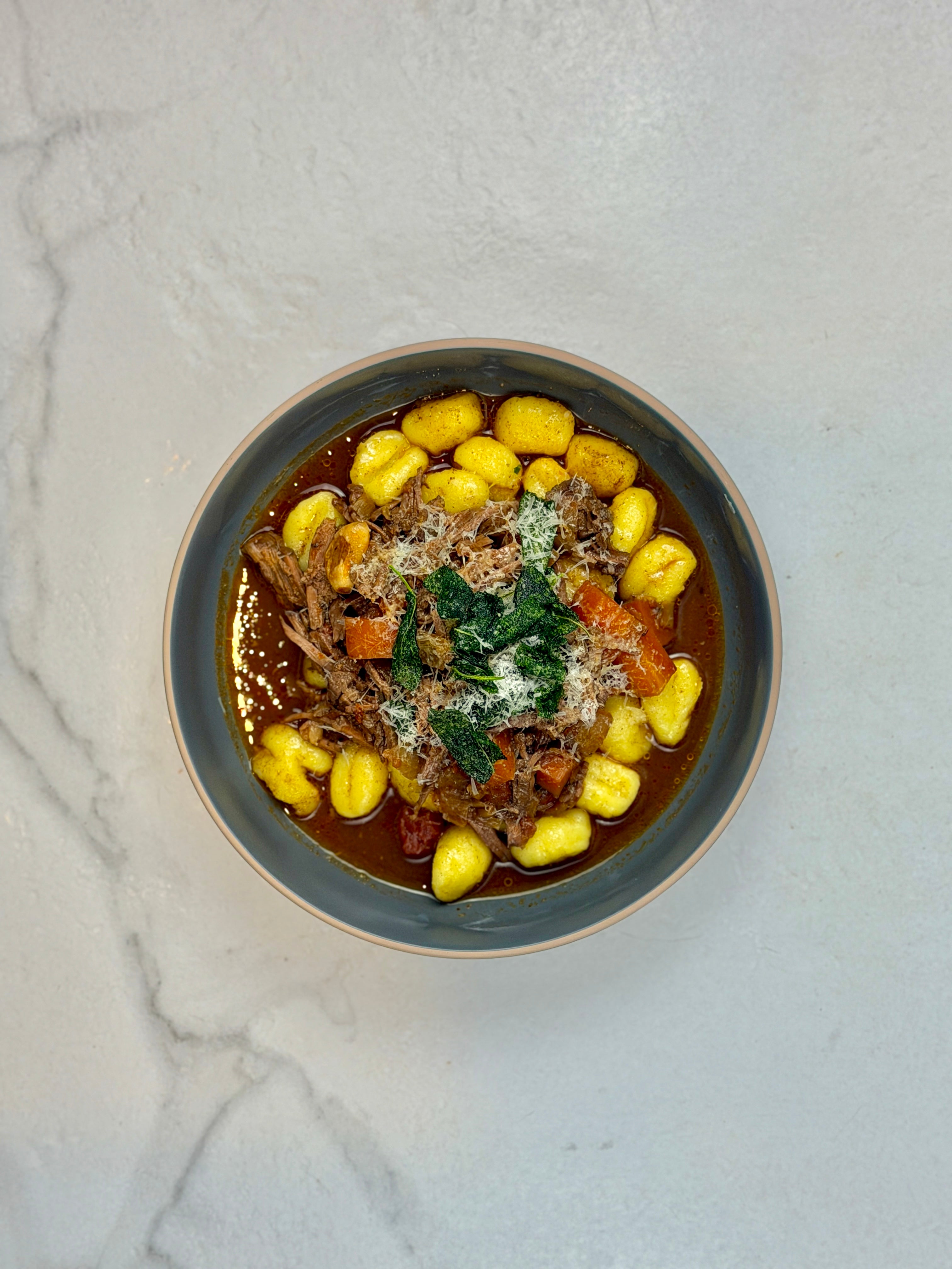 Beef ragu with brown butter gnocchi