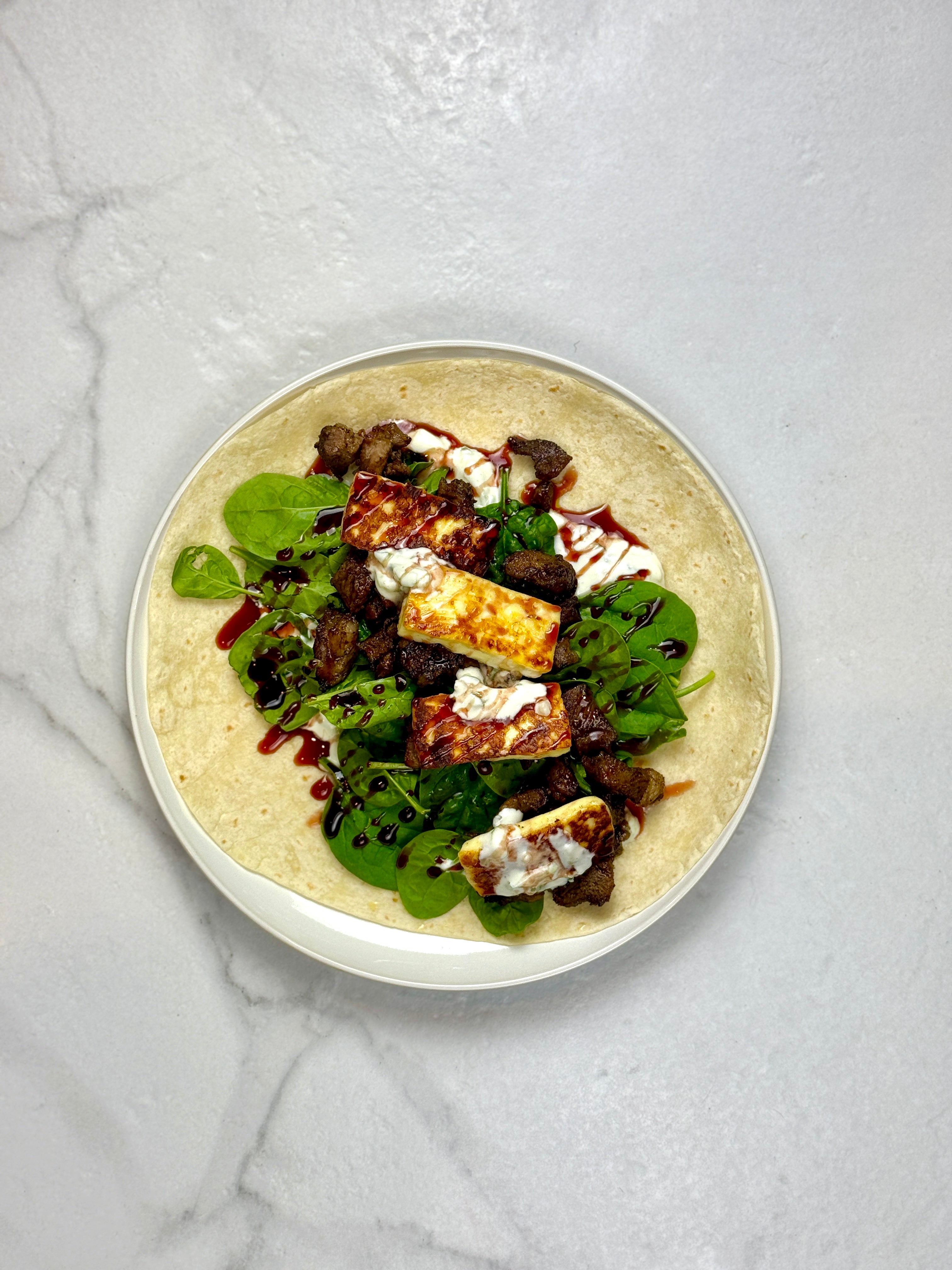 Lamb & halloumi wraps