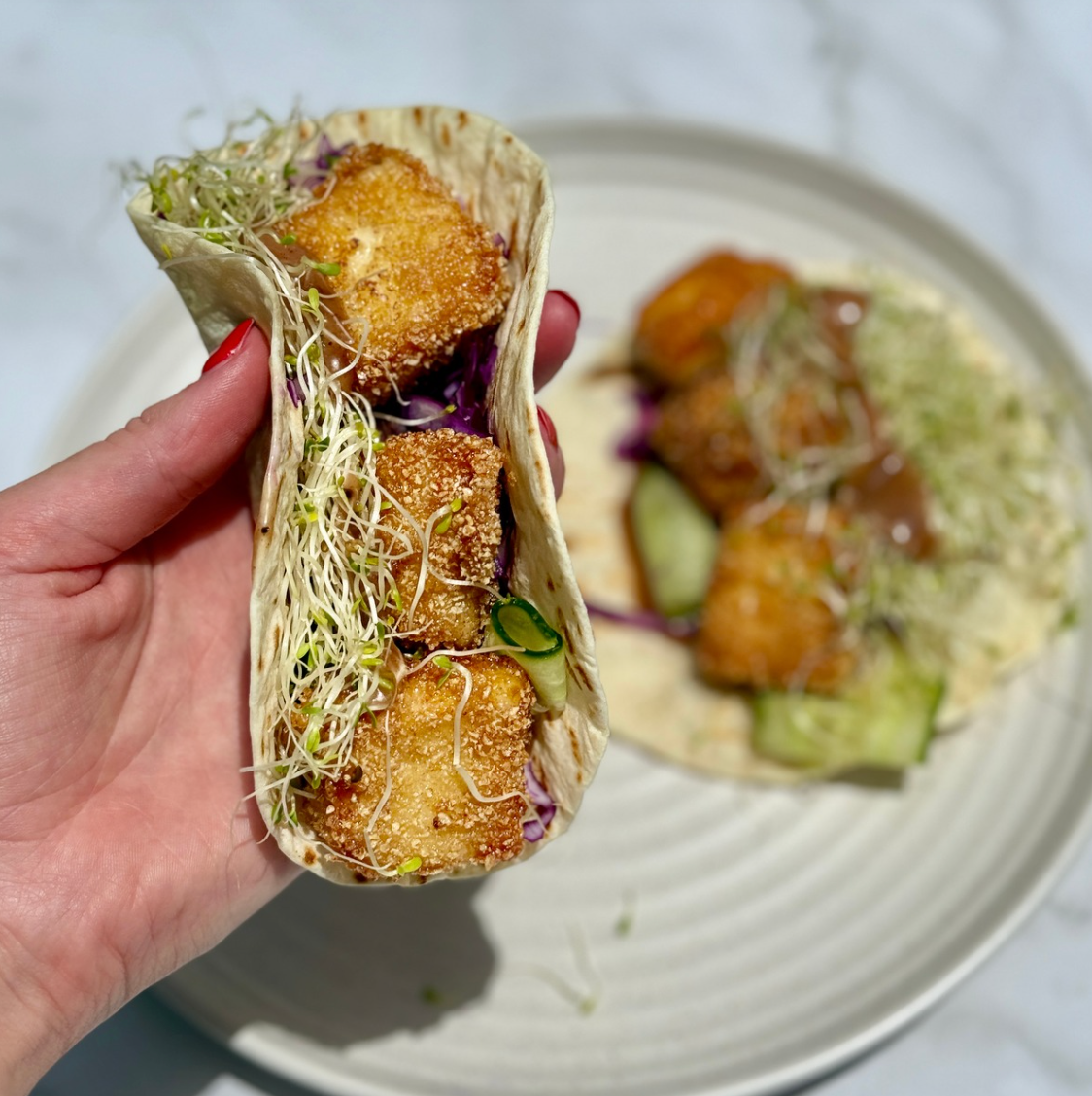 Hot honey halloumi wraps