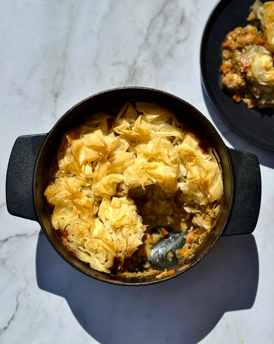 Chicken & leek pie