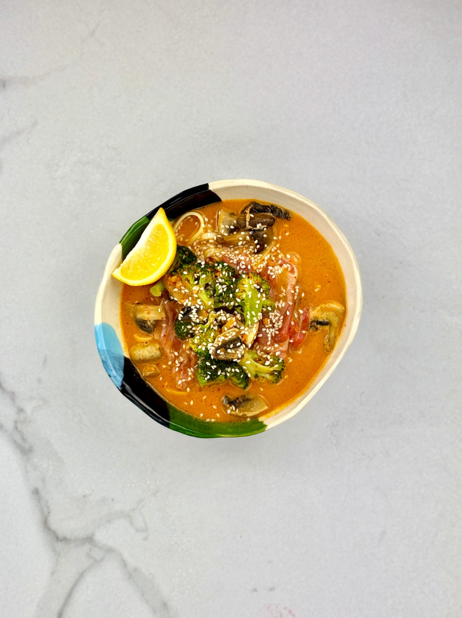Coconut noodle soup w/ teriyaki chicken